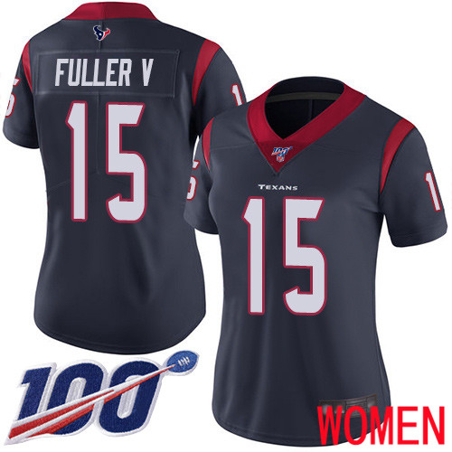 Houston Texans Limited Navy Blue Women Will Fuller V Home Jersey NFL Football #15 100th Season Vapor Untouchable->houston texans->NFL Jersey
